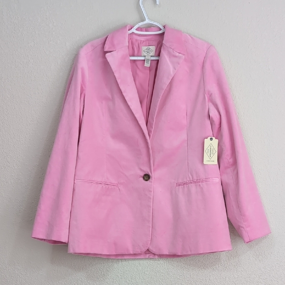 St. John's Bay Pink Blazer Classic Tailored Fit - Picture 1 of 5